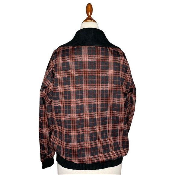 Vintage Sutter Place Red Tartan Plaid Button Front Light Jacket Pullover Medium - Picture 4 of 10